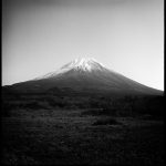 Mt Fuji in black and white