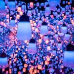 Purple lanterns at Teamlab Borderless in Tokyo