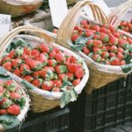 Baskets of strawberries in Kamakura