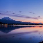 Sunset with Mt Fuji in Lake Kawaguchi